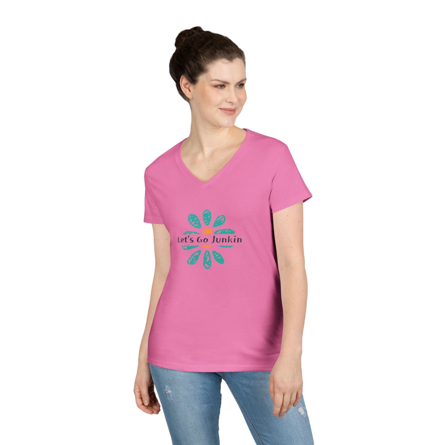 Let's  Go Junkin - Ladies' V-Neck T-Shirt