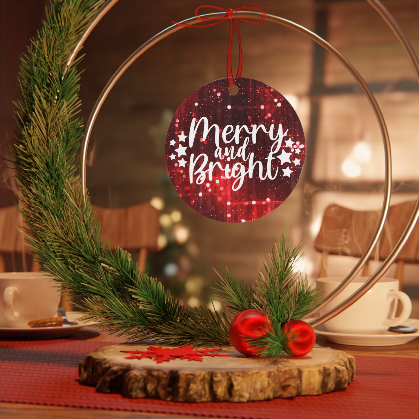 Merry and Bright Metal Ornaments