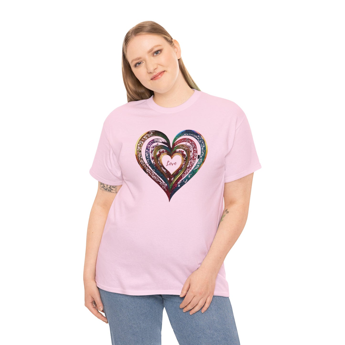 Love Heart Unisex Heavy Cotton T-Shirt