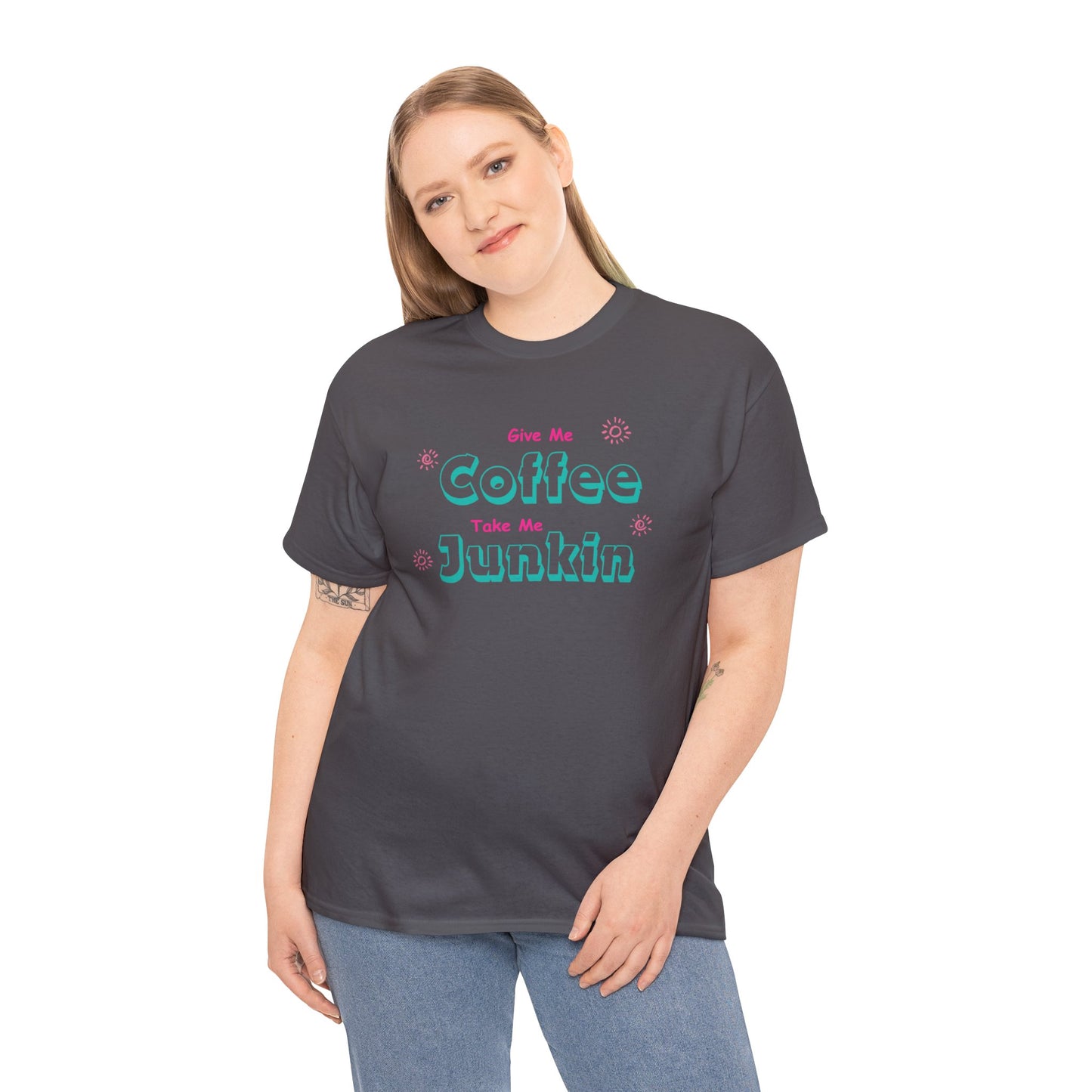 Coffee, Junkin, Unisex Heavy Cotton T-Shirt