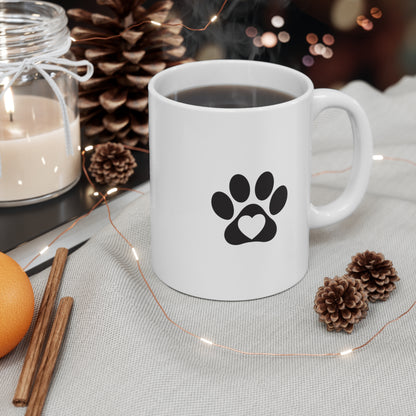 I Love My Dog -  Paws Heart - Ceramic Mug 11oz