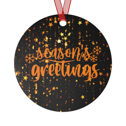 Season's Greetings Metal Ornaments