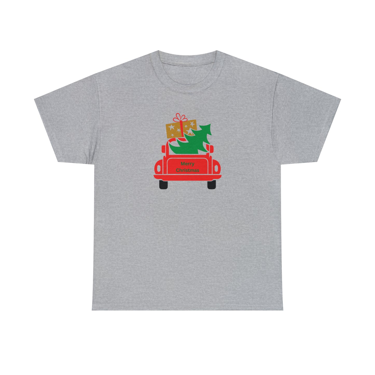 Merry Christmas Truck, Unisex Heavy Cotton Tee