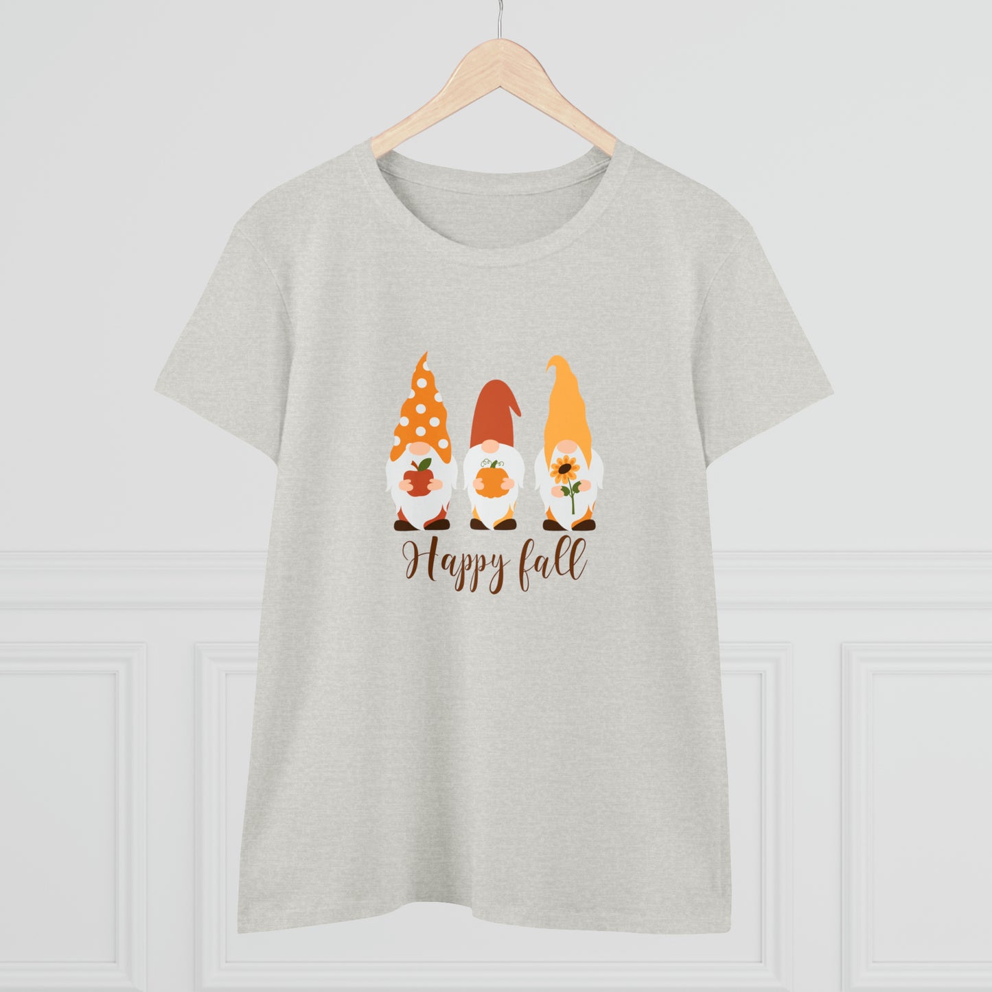 Happy Fall Gnomes - Women's Midweight Cotton Tee