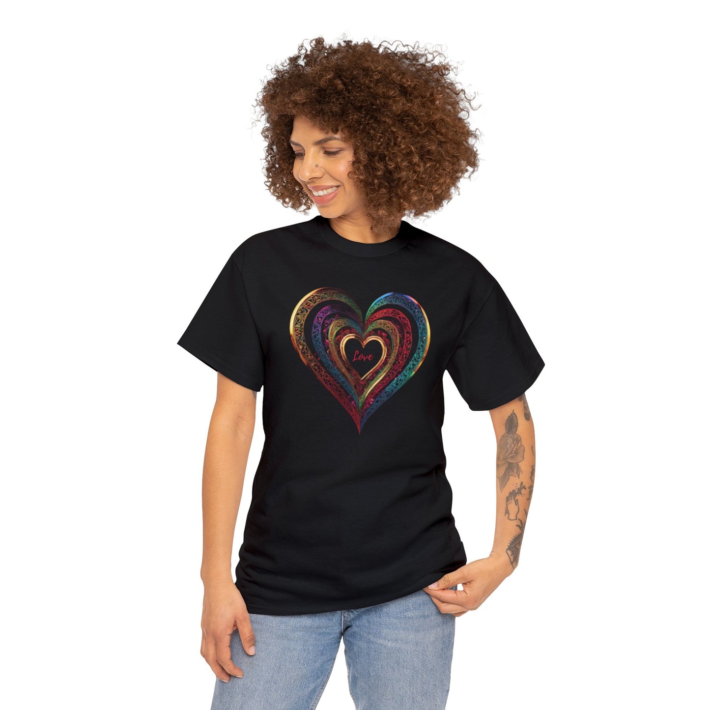 Love Heart Unisex Heavy Cotton T-Shirt