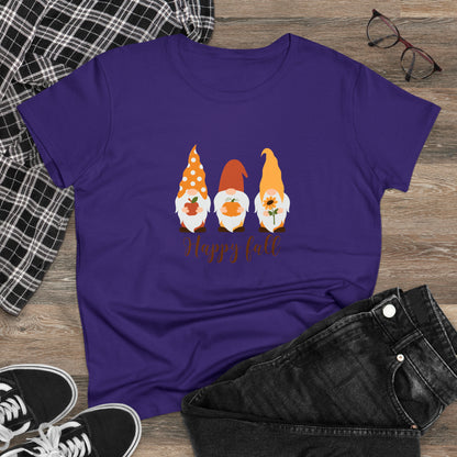 Happy Fall Gnomes - Women's Midweight Cotton Tee