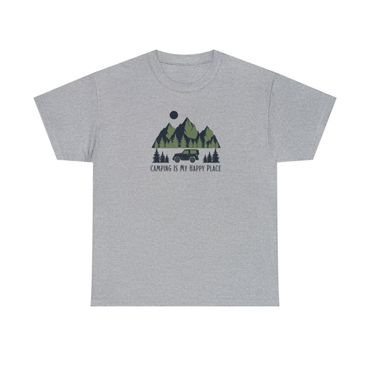 Camping Is My Happy Place Unisex Heavy Cotton Tee