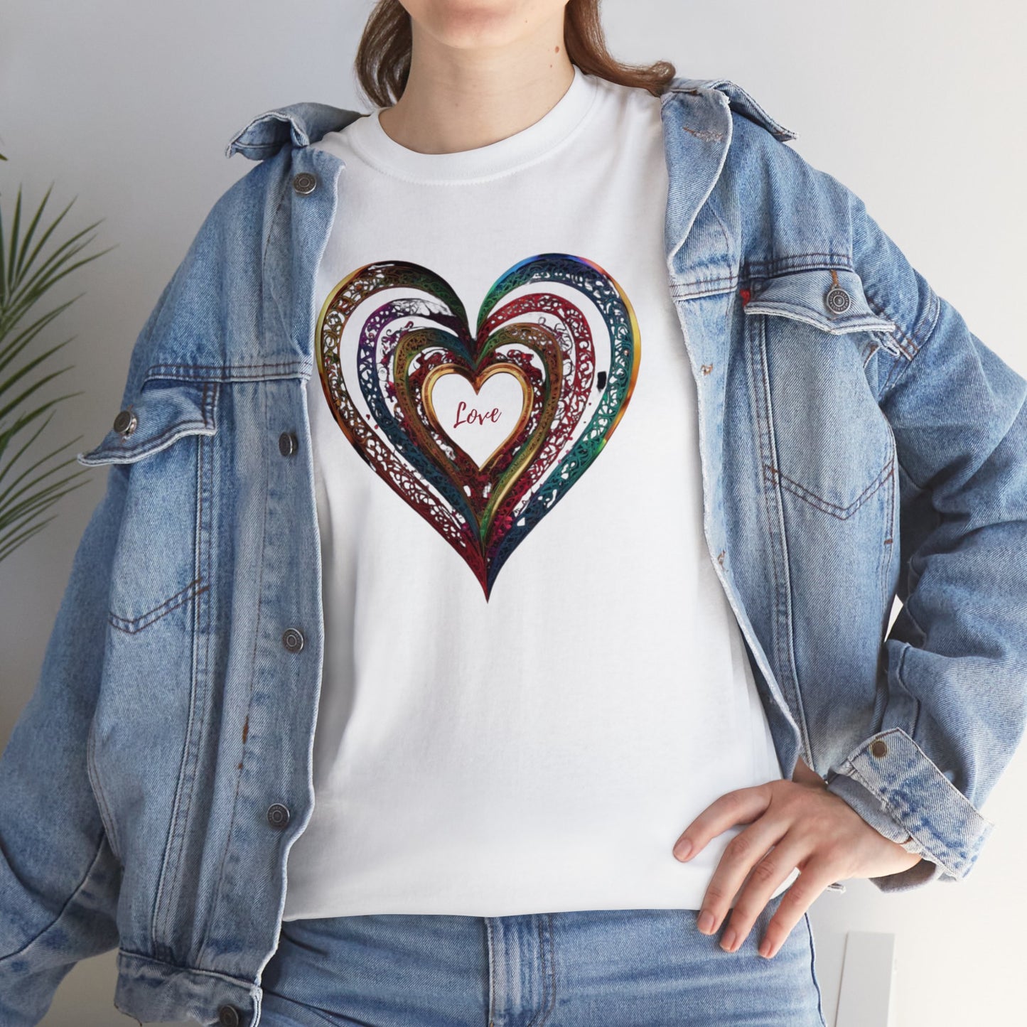 Love Heart Unisex Heavy Cotton T-Shirt