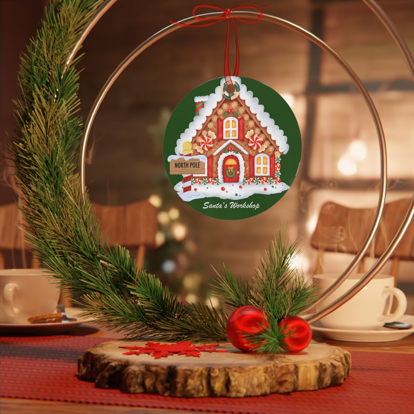 Santa's Workshop Metal Ornaments