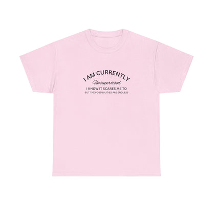 I Am Currently Unsupervised - Unisex Heavy Cotton Tee