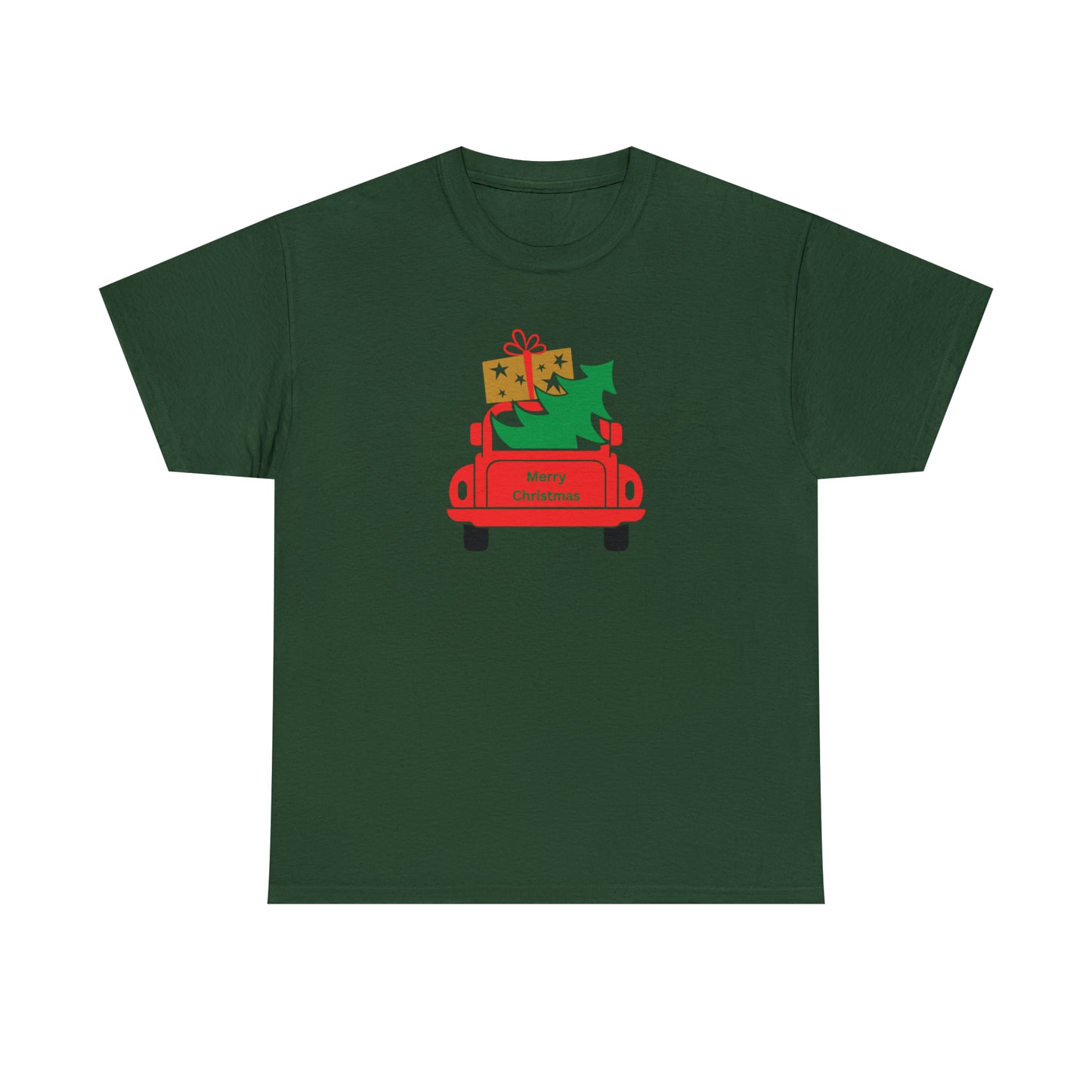 Merry Christmas Truck, Unisex Heavy Cotton Tee