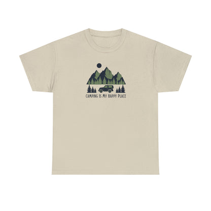 Camping Is My Happy Place Unisex Heavy Cotton Tee