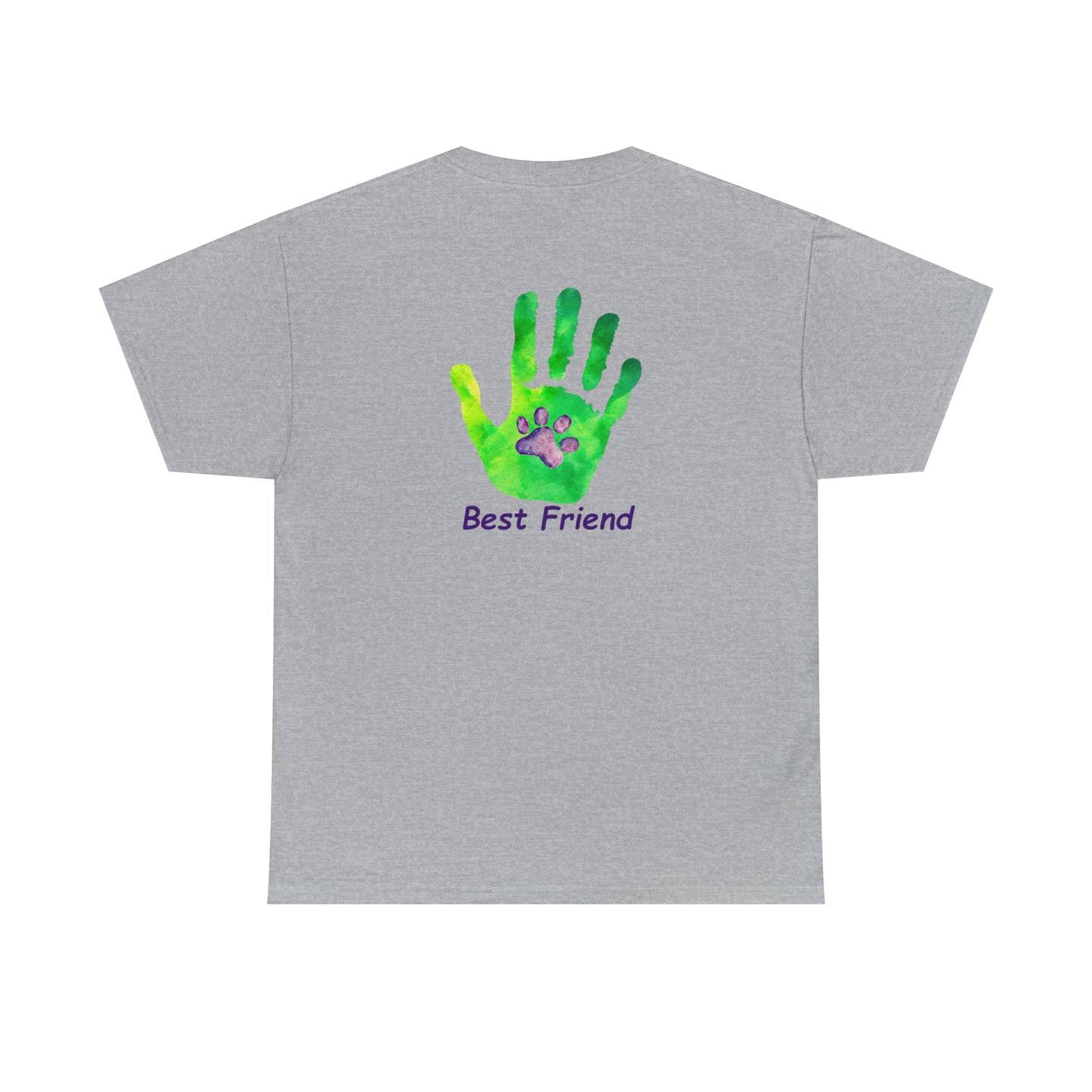 Paw front, Hand and paw back - Unisex Heavy Cotton Tee