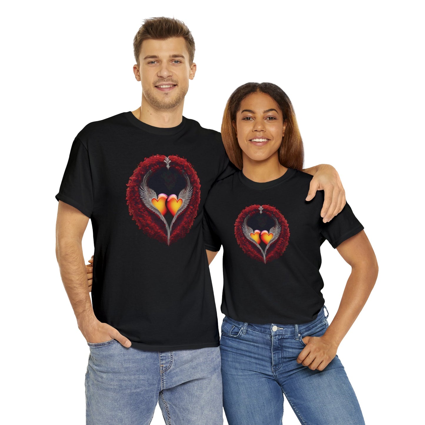 Hearts and Wings Unisex Heavy Cotton T-Shirt