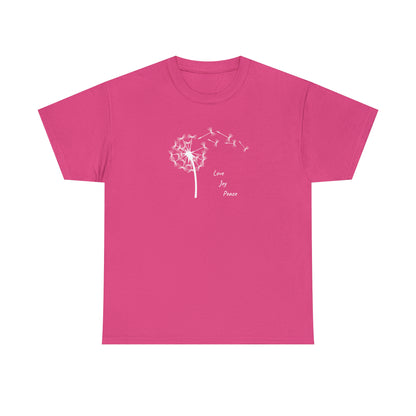 Dandelion, Love Joy Peace - Unisex Heavy Cotton Tee