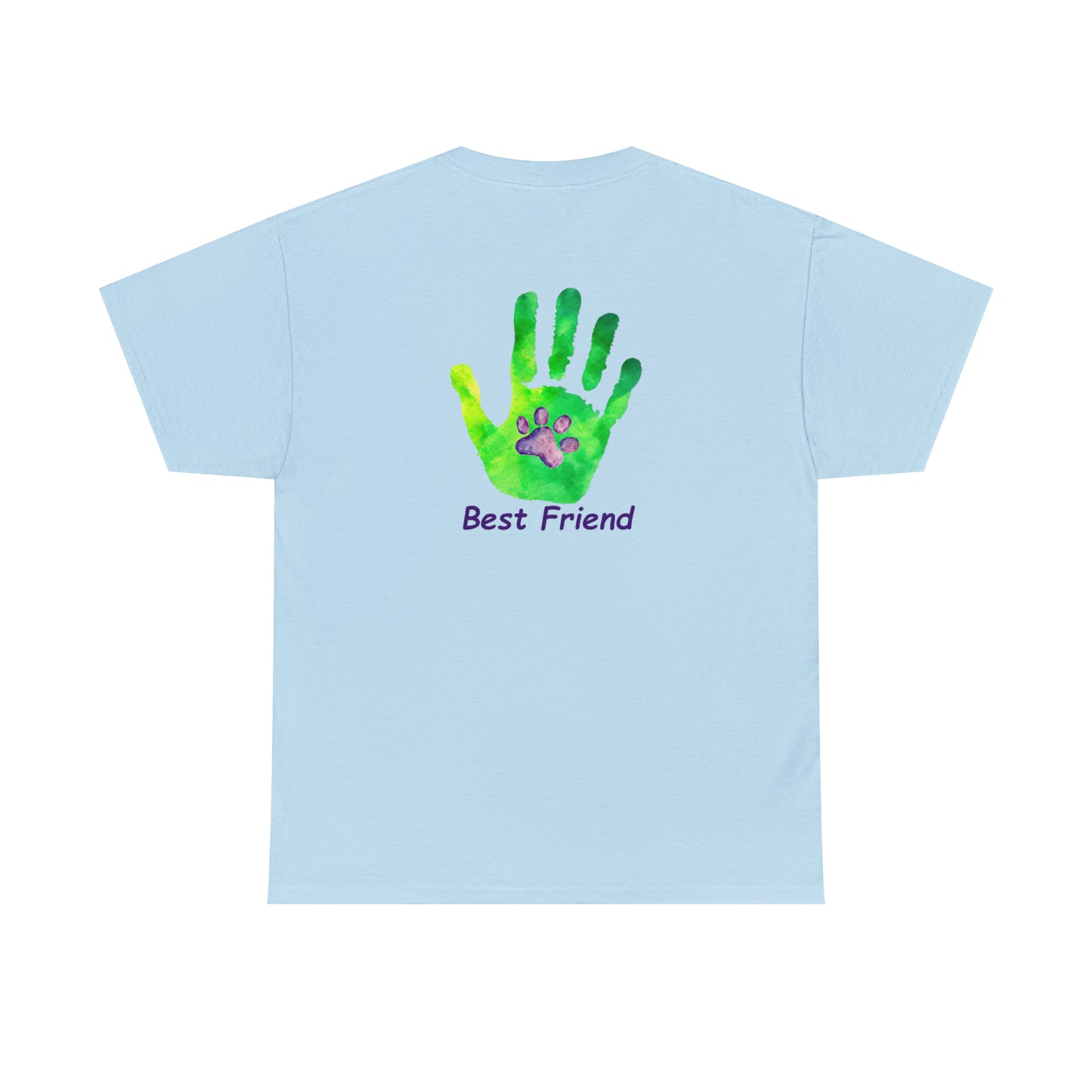 Paw front, Hand and paw back - Unisex Heavy Cotton Tee