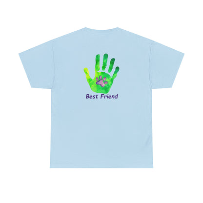 Paw front, Hand and paw back - Unisex Heavy Cotton Tee