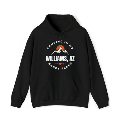 Camping, Happy Place, Williams AZ - Unisex Heavy Blend™ Hooded Sweatshirt