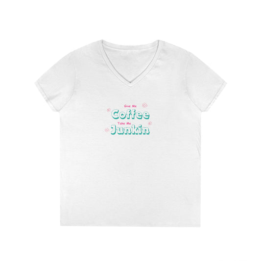 Coffee and Junkin' - Ladies' V-Neck T-Shirt