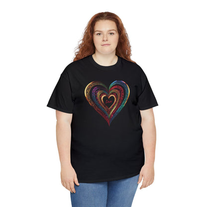 Love Heart Unisex Heavy Cotton T-Shirt