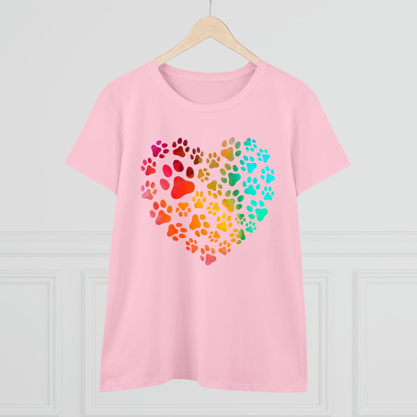 Heart Paws, Women's Midweight Cotton Tee