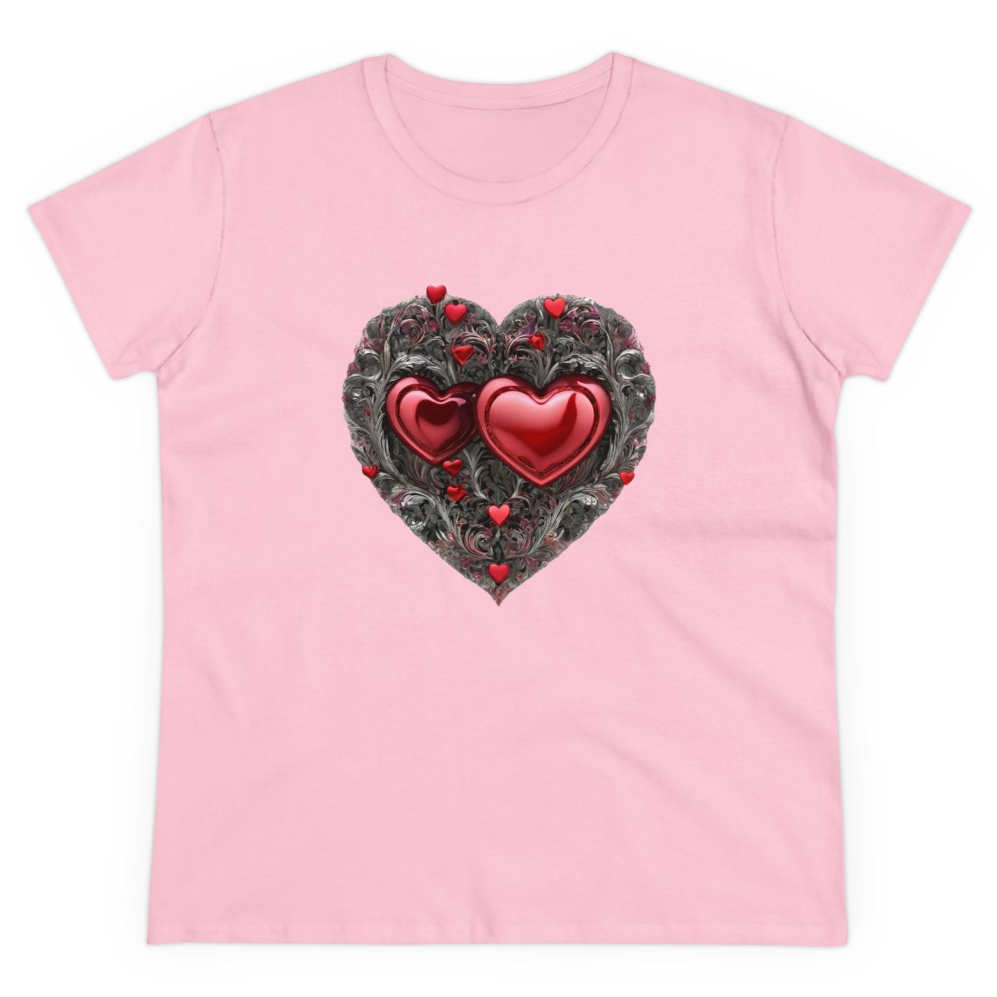 Two Hearts Women's Midweight Cotton T-Shirt