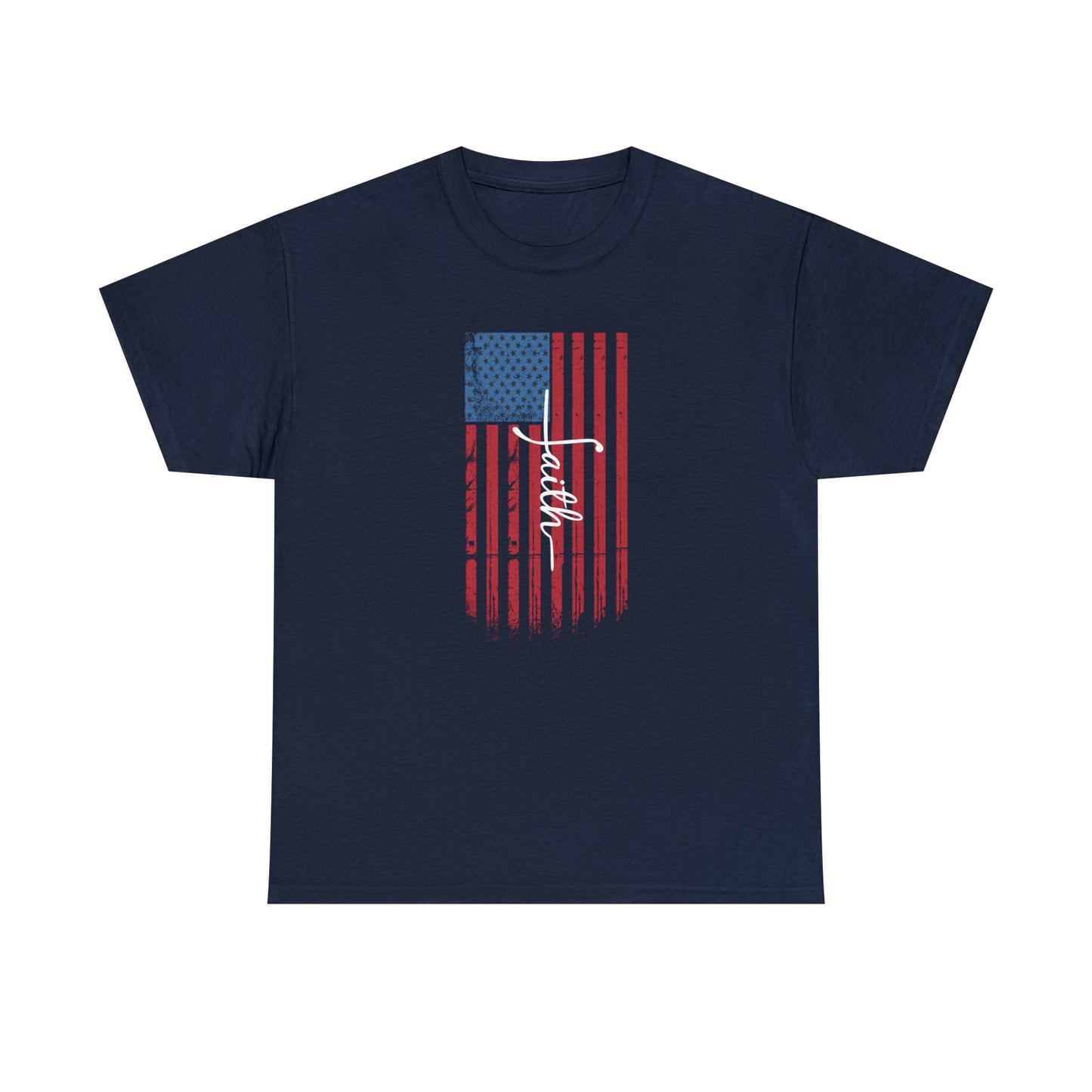 American Flag Faith - Unisex Heavy Cotton Tee