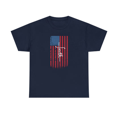 American Flag Faith - Unisex Heavy Cotton Tee