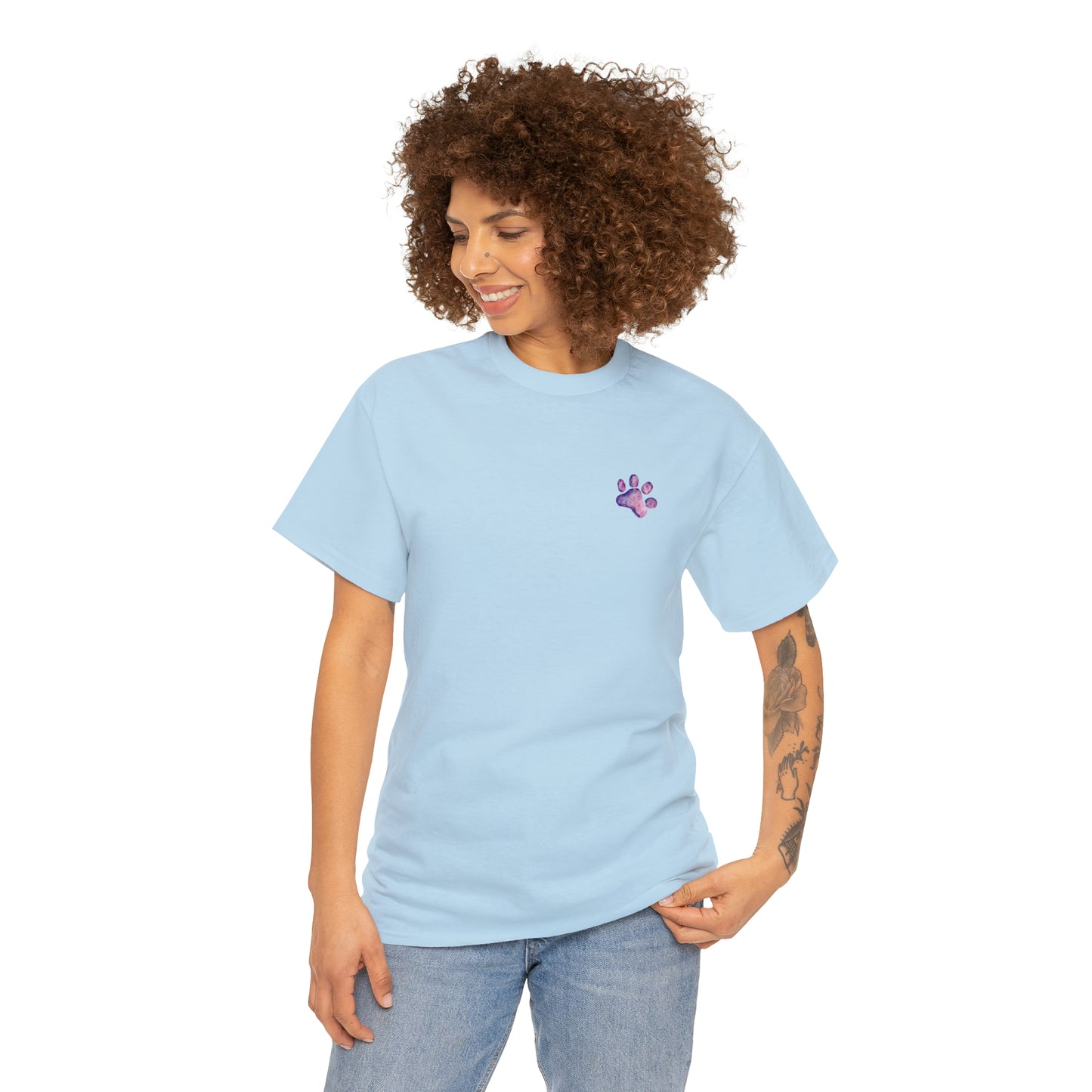 Paw front, Hand and paw back - Unisex Heavy Cotton Tee