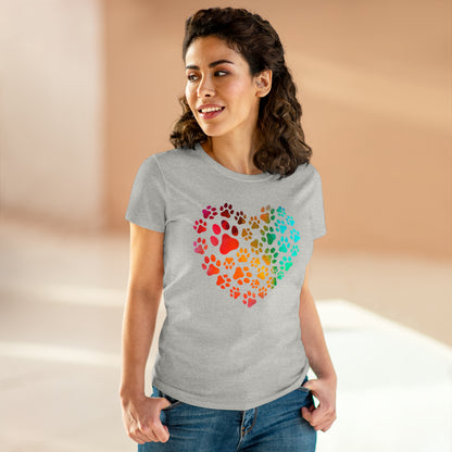 Heart Paws, Women's Midweight Cotton Tee