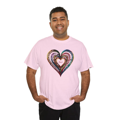 Love Heart Unisex Heavy Cotton T-Shirt