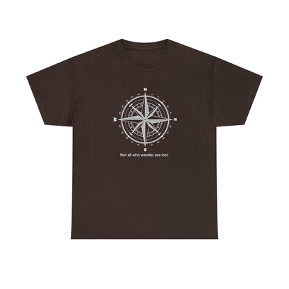 Compass, Not all who wander, Unisex Heavy Cotton Tee