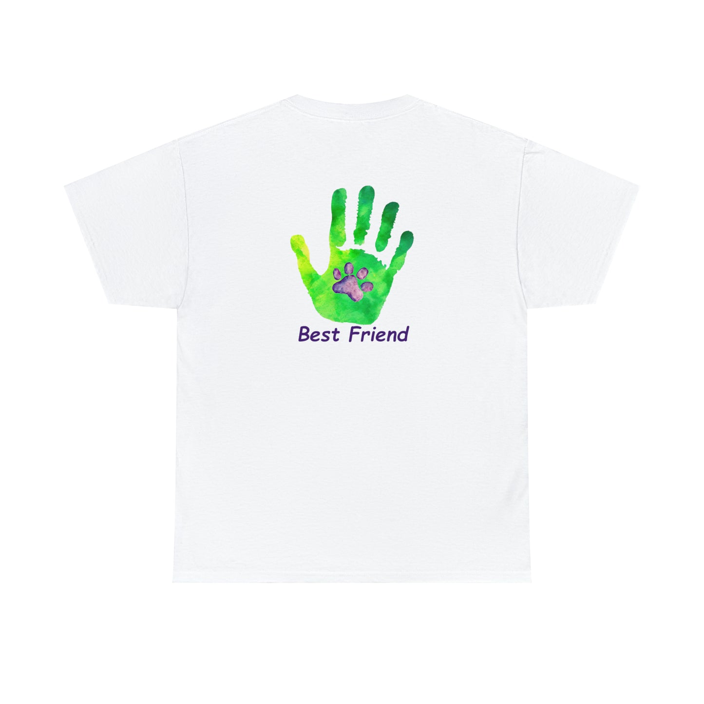 Paw front, Hand and paw back - Unisex Heavy Cotton Tee