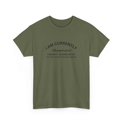 I Am Currently Unsupervised - Unisex Heavy Cotton Tee