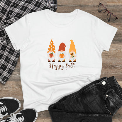 Happy Fall Gnomes - Women's Midweight Cotton Tee