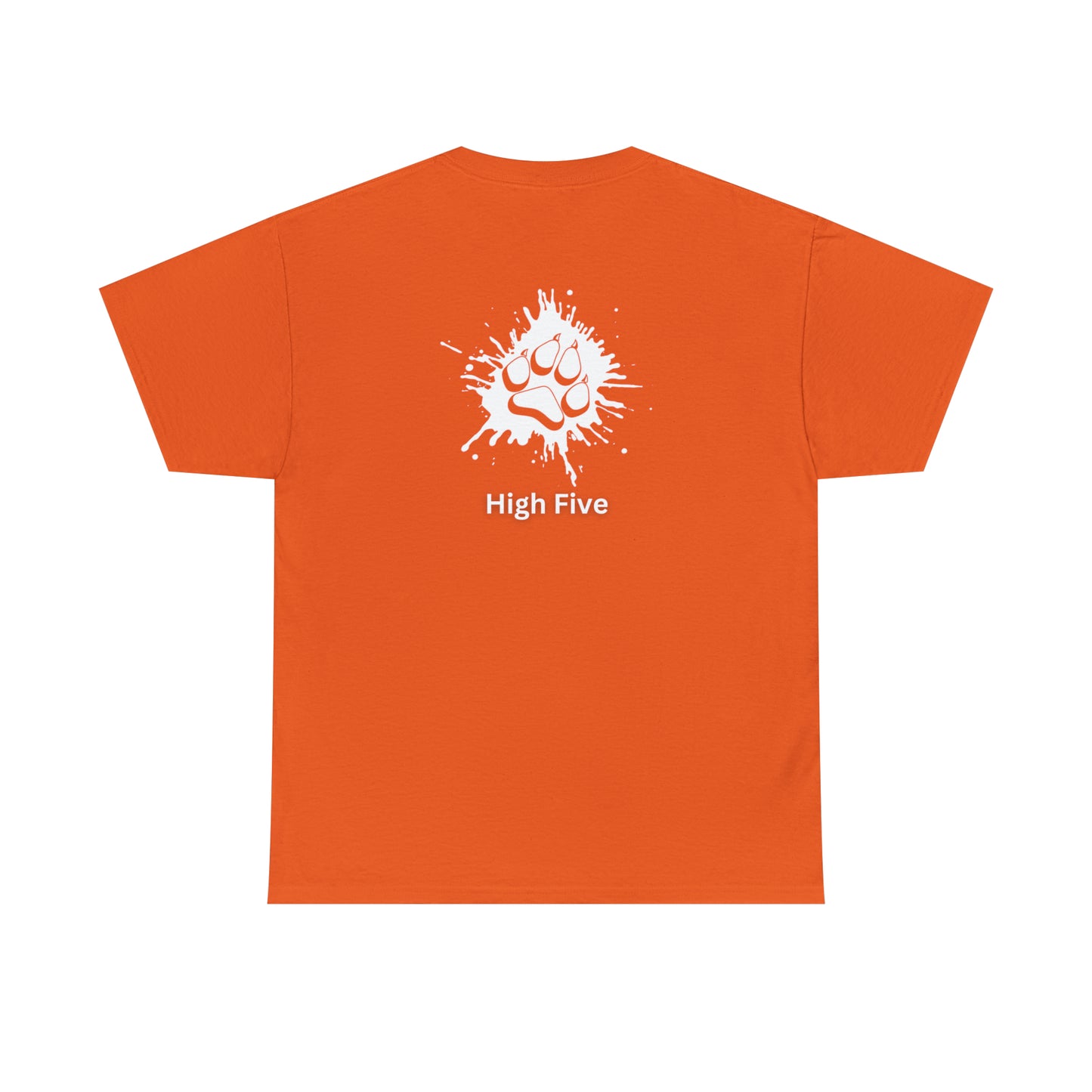 Dog Paw High Five on back of shirt - Unisex Heavy Cotton Tee