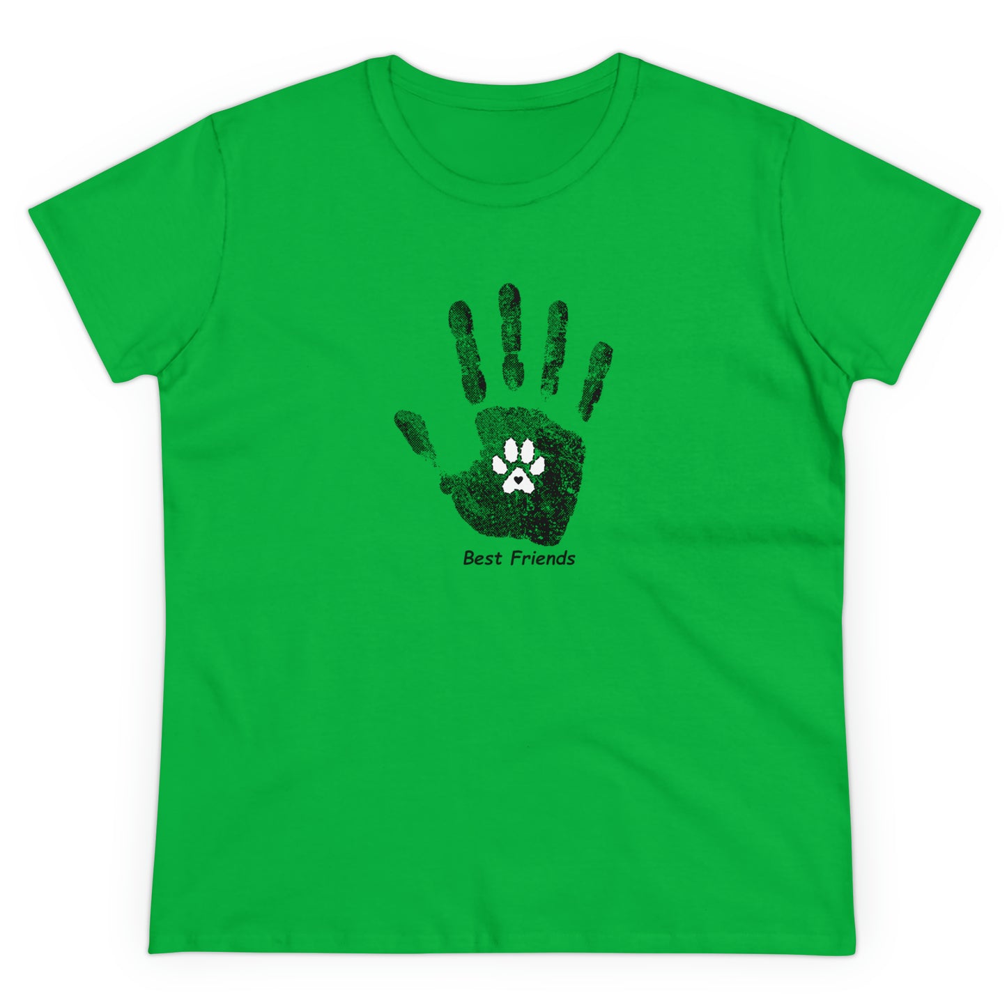 Best Friend, hand and paw - Women's Midweight Cotton Tee