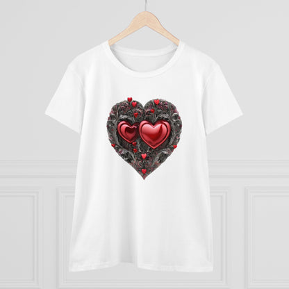 Two Hearts Women's Midweight Cotton T-Shirt