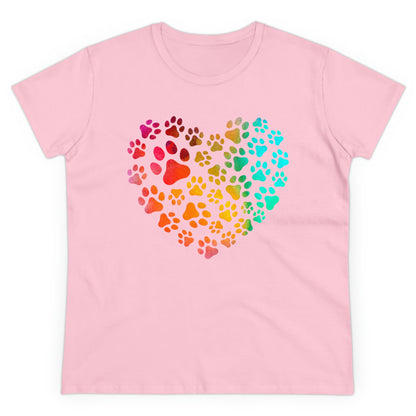 Heart Paws, Women's Midweight Cotton Tee