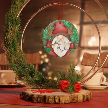 Gnome Merry Christmas Metal Ornaments