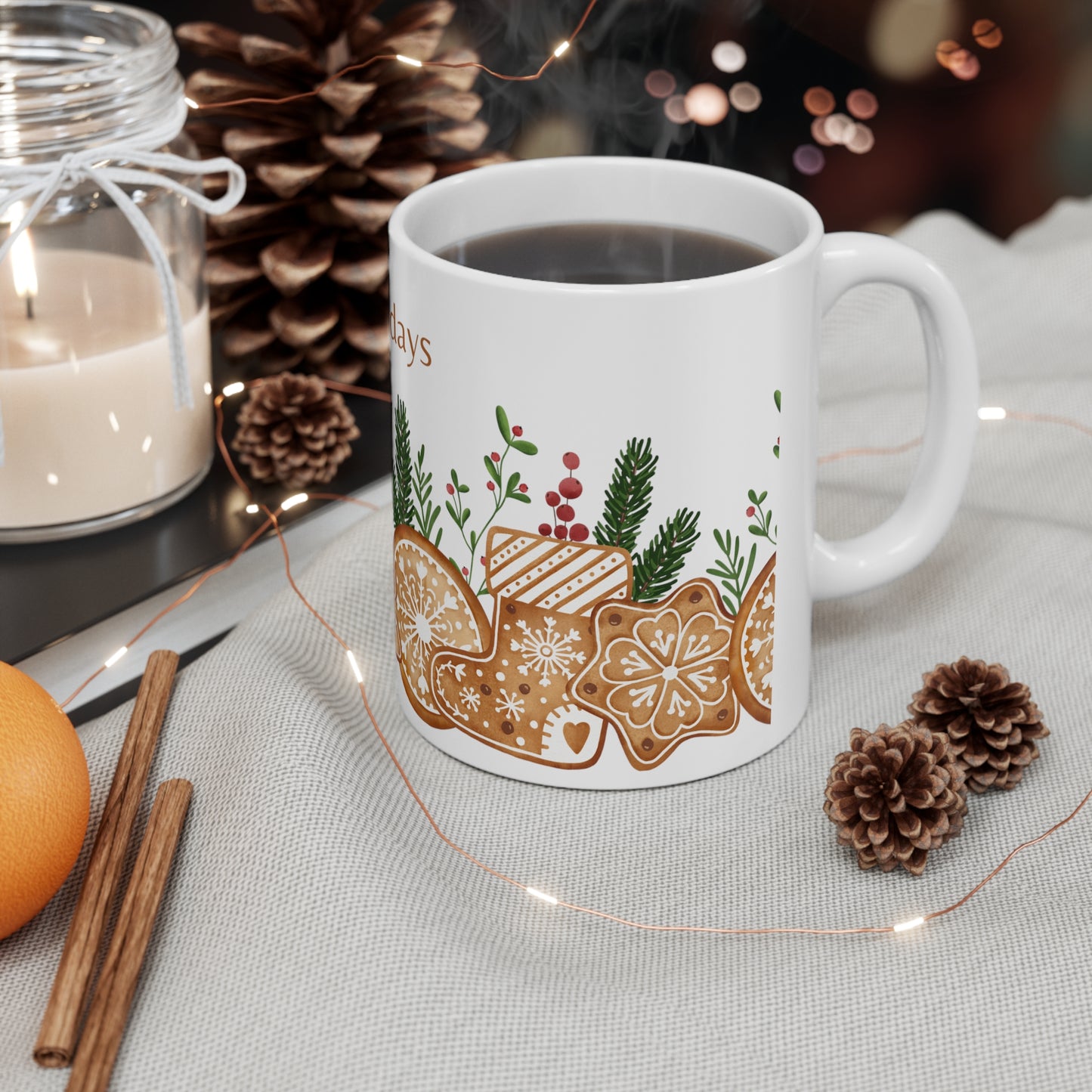 Happy Holidays, Ceramic Mug 11oz