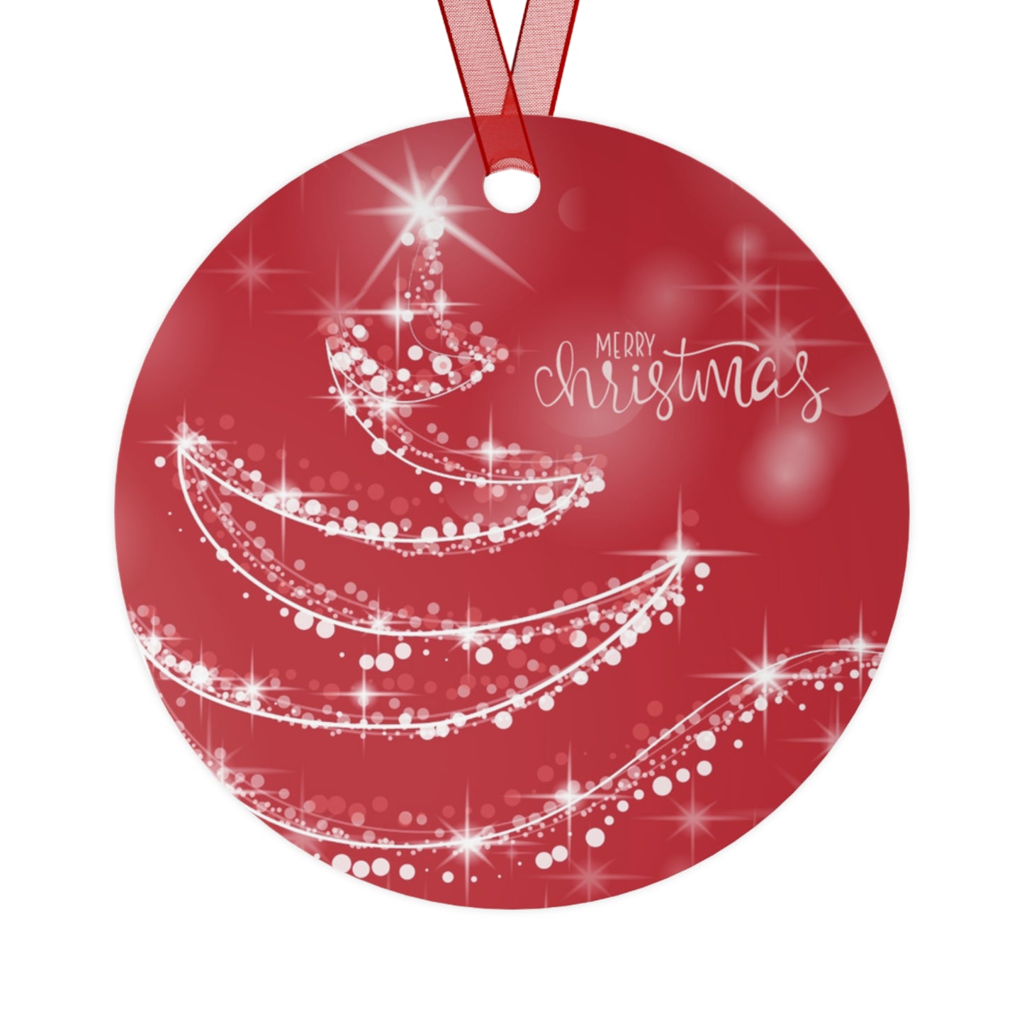 Red Christmas Metal Ornament