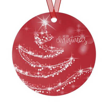 Red Christmas Metal Ornament