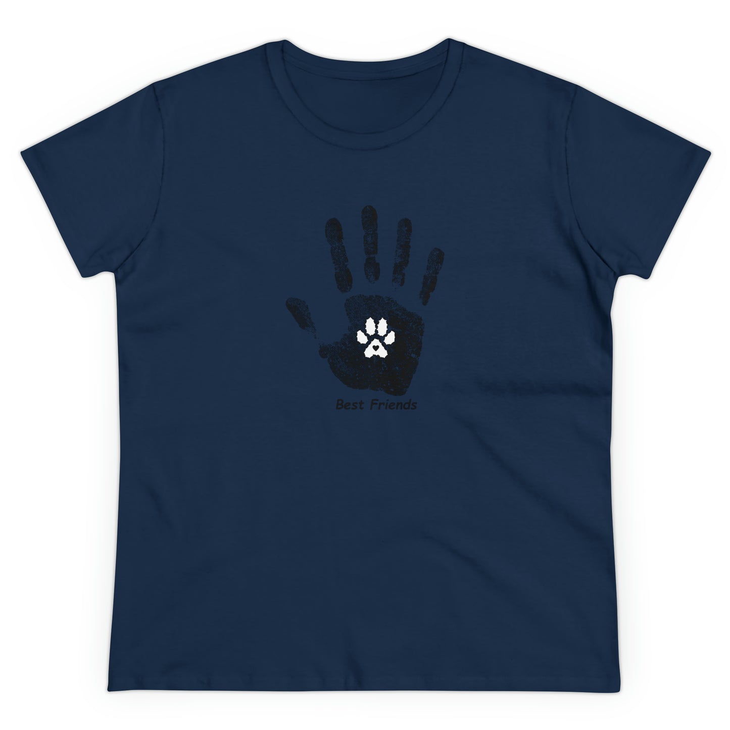 Best Friend, hand and paw - Women's Midweight Cotton Tee