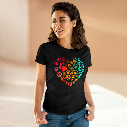 Heart Paws, Women's Midweight Cotton Tee