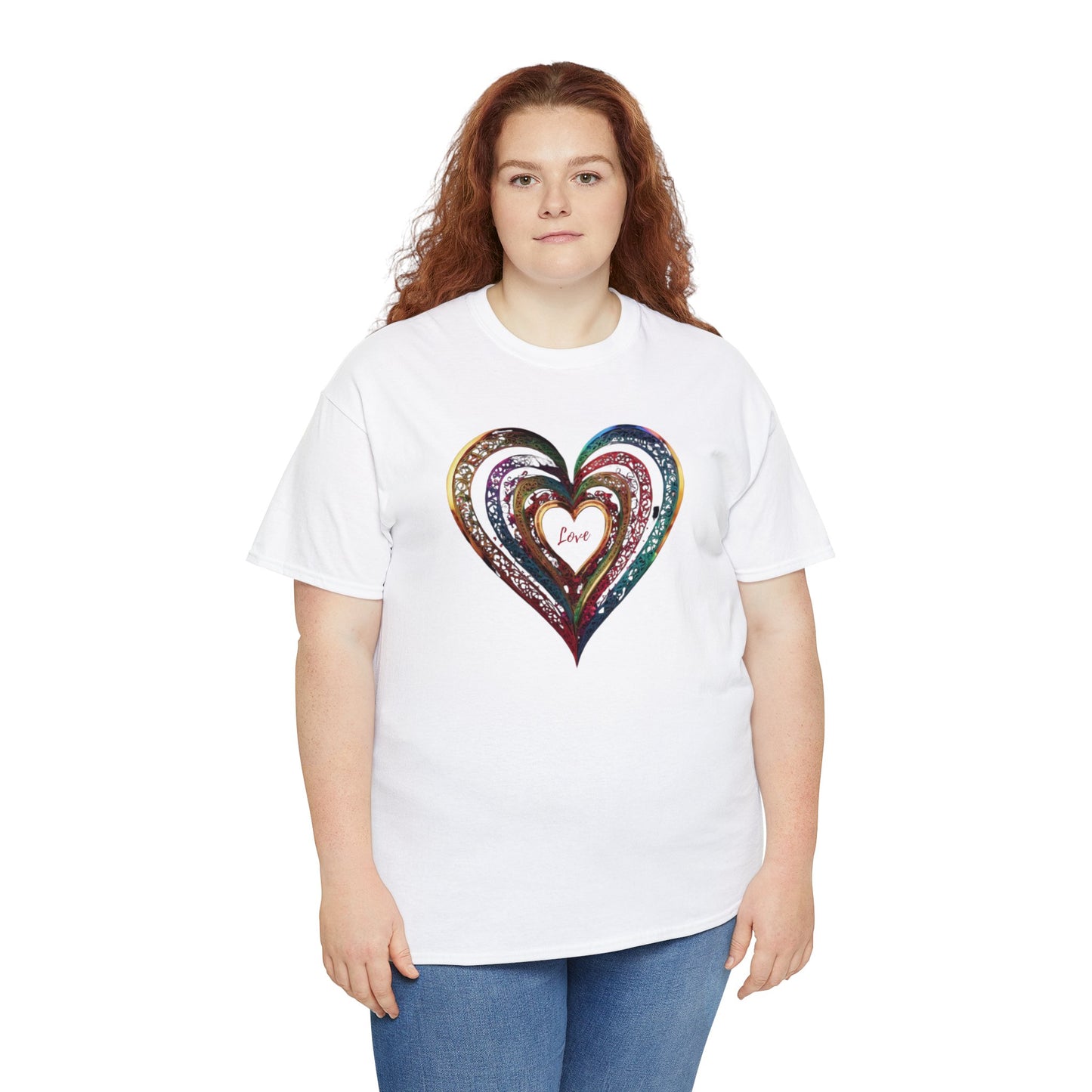 Love Heart Unisex Heavy Cotton T-Shirt