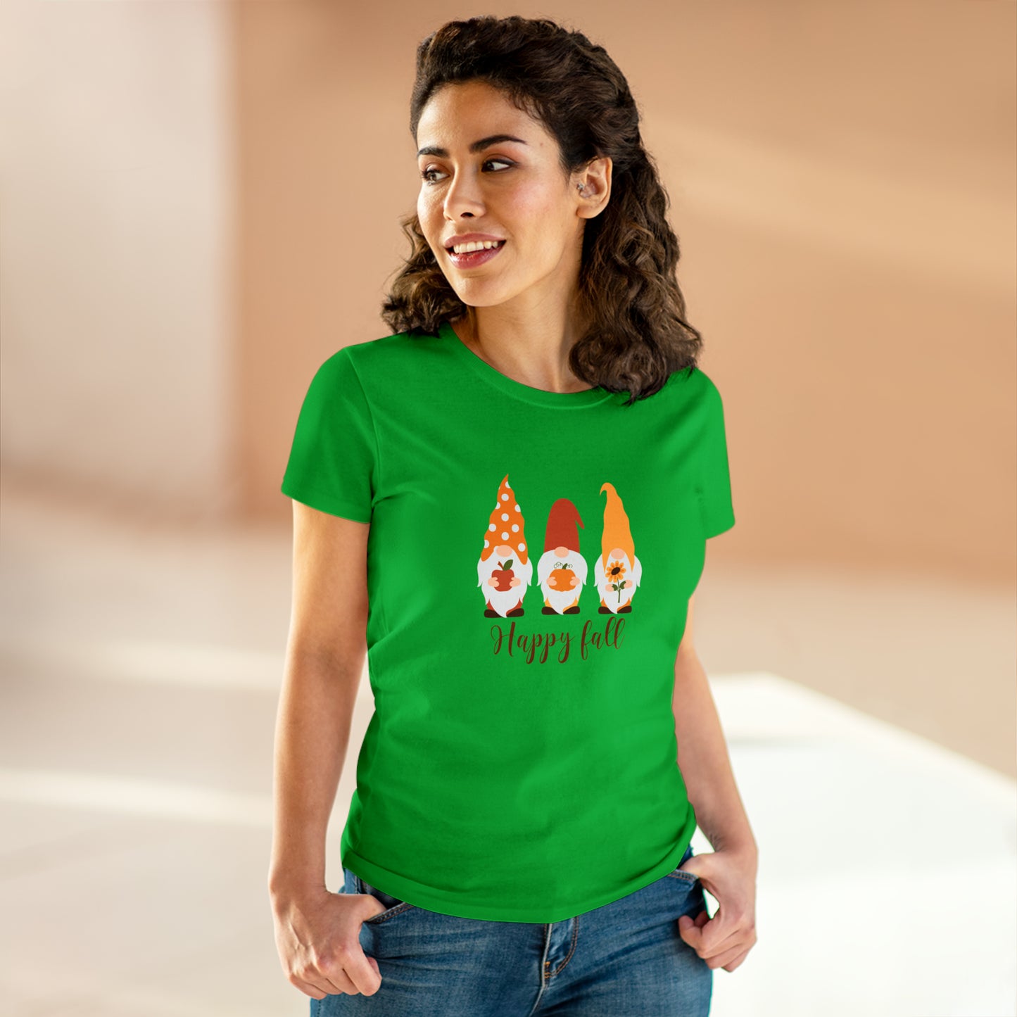 Happy Fall Gnomes - Women's Midweight Cotton Tee