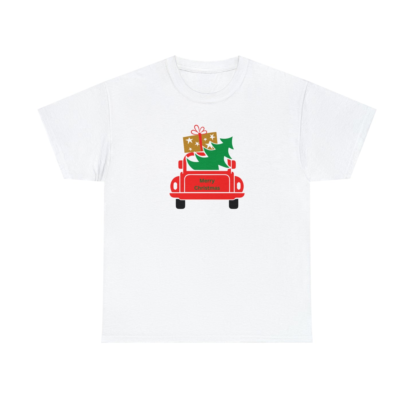 Merry Christmas Truck, Unisex Heavy Cotton Tee