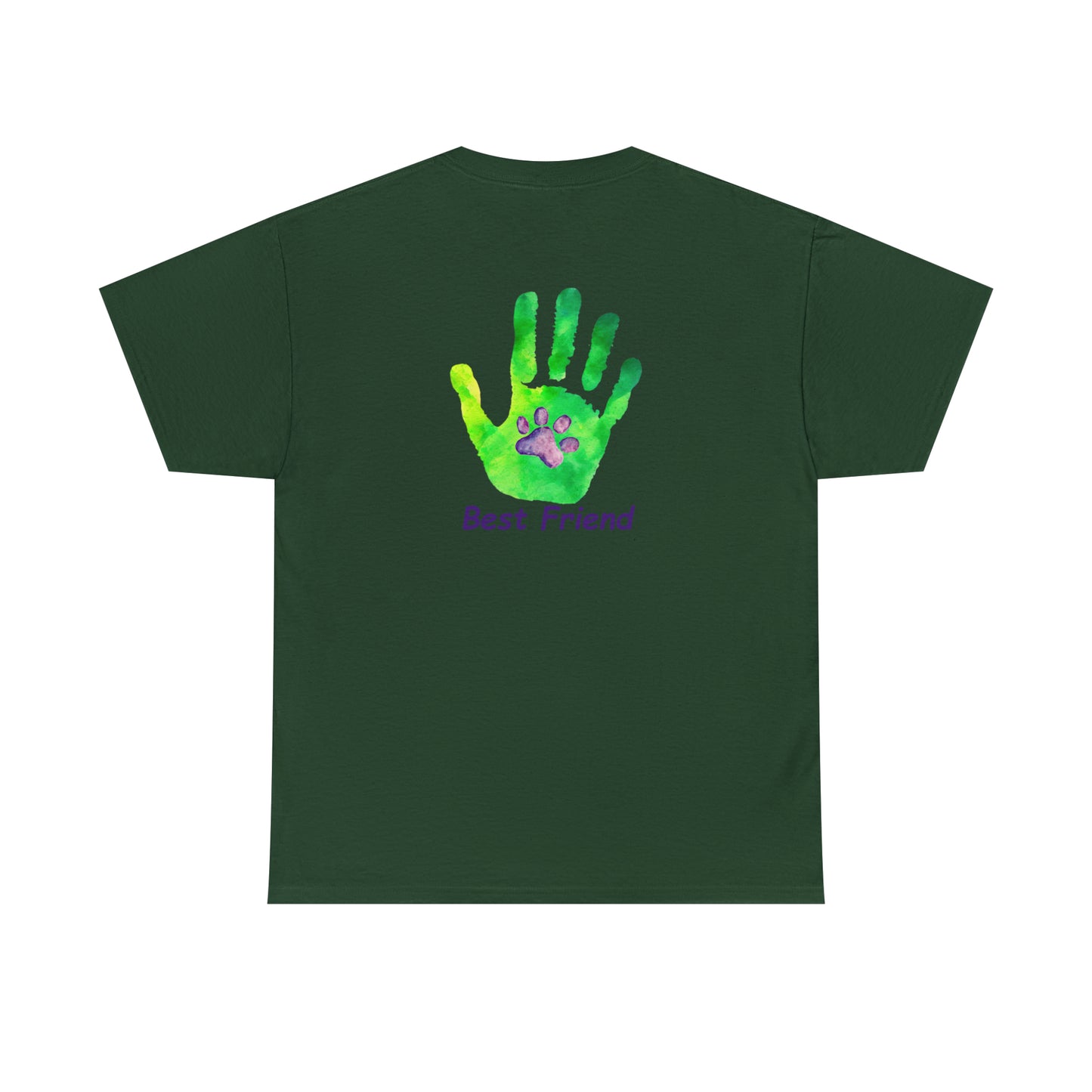 Paw front, Hand and paw back - Unisex Heavy Cotton Tee