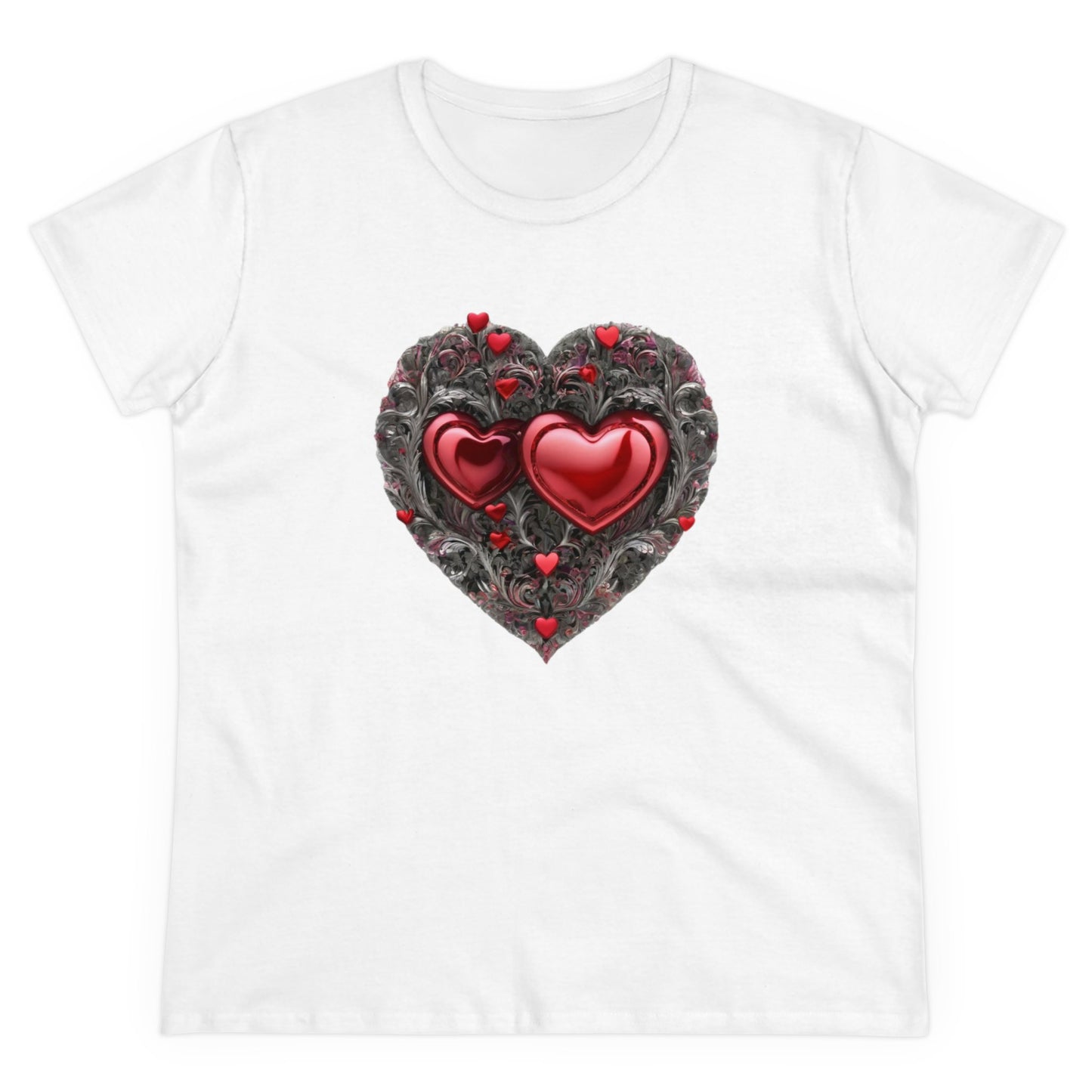 Two Hearts Women's Midweight Cotton T-Shirt